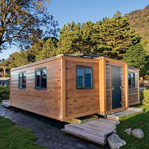 Structure en acier respirante inclinée, conteneur extensible, maison modulaire en conteneur, panneau décoratif mural extérieur, armoires personnalisées - Product Image 1