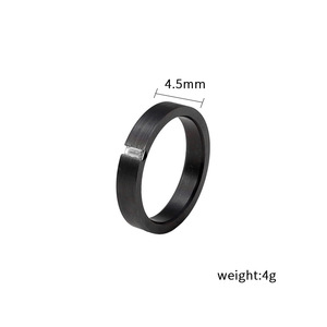 Black Pure <b>Titanium</b> <b>Ring</b> Geometric Shape Tension Setting Unisex Fashion Jewelry Gift - Product Image 4