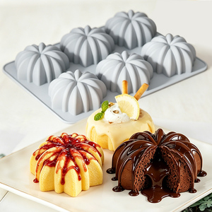 MUYULINS Factory Customizable 6-Cavity Flower-Shaped LFGB Platinum Grade Non-Stick BPA Free <b>Silicone</b> Mousse Cake Mold - Product Image 1