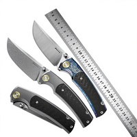 Couteau pliant en alliage de titane avec logo personnalisé PioneerEDC, couteau de luxe à ouverture par gravité, couteau pliable d'extérieur en titane avec clip de poche