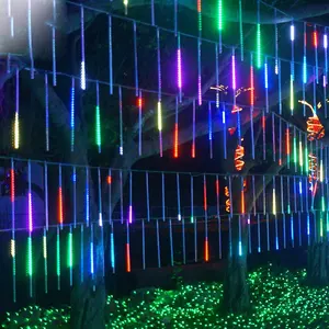 Langsung Pabrik Harga Air Terjun Hujan Meteor Natal Dekorasi Taman SMD Lampu LED Strip Solar Meteor Shower