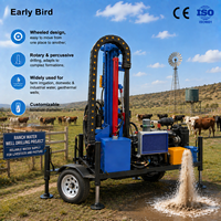 Foreuse hydraulique mobile sur roues pour puits d'eau avec système de forage rotatif et percussif