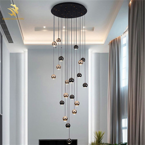 <span class=keywords><strong>Lustre</strong></span> d'escalier à haut plafond simple et moderne pour hôtel et maison <span class=keywords><strong>Lustre</strong></span> d'escalier rond suspendu - Product Image 3