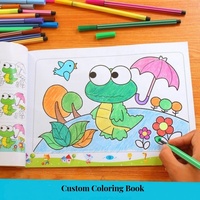 Livre de coloriage éducatif OEM de haute qualité pour enfants, ensemble de livres de coloriage à couverture souple avec autocollants animaux