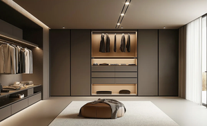 Clóset Moderno Premium Personalizado, Vestidor Independiente de Lujo con Separación de Vidrio, Iluminación LED, para Dormitorio, Apartamento, Villa, Hogar - Product Image 3