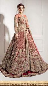 -Hermosa novia-vestido de chaqueta con Lehenga. Embellecida en cuentas de vidrio cristal piedra trabajo para la boda = 2021. - Product Image 2