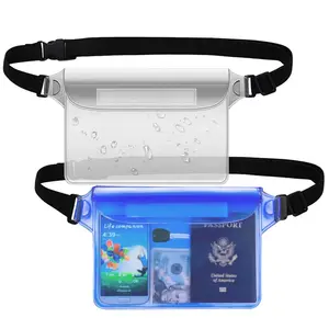 Sacs de natation flottants en PVC transparent avec sangle de taille réglable pochette étanche pour téléphone