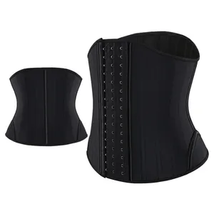 professional 23 pieces of steel bone latex mesh corset short waist breathable fitness waist strap waist trainer Slimming Belt