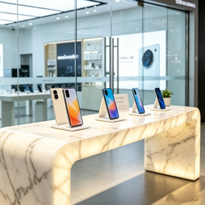 Présentoir de Téléphones Portables Moderne en Acrylique Personnalisable, Vitrine de Comptoir en Marbre pour Hôtels/Marchés de Téléphonie Mobile, Garantie 1 An - Product Image 2