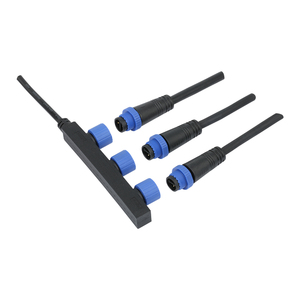 Connecteur étanche DREAM M15 2 broches en forme de F avec verrouillage à vis bleu pour éclairage extérieur paysager - Prix usine - Product Image 1