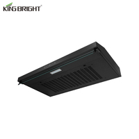 Hotte d'échappement à Double moteur de 90cm de haute qualité, à commande tactile, noire, pour cuisinière, fumée