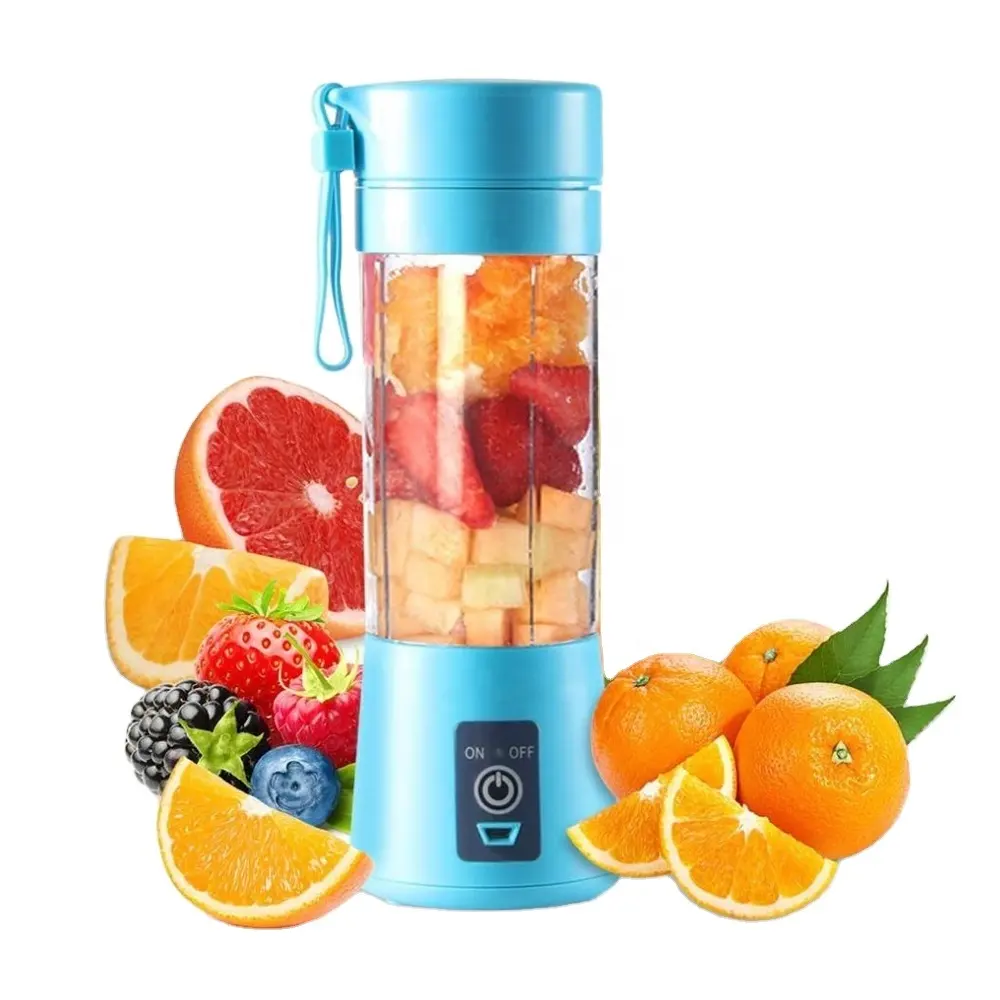 Reis Persoonlijke Hand Fruit Groente Smoothie 380Ml Glazen Pot Cup Mini Draagbare Mixer Smoothie Usb Juicer Blender