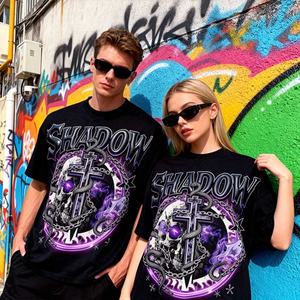 Camiseta Oversize Boxy de Hombre con Estampado Gráfico Streetwear, Estilo Hombro Caído, Lavado Ácido, Impresión DTG, Gran Venta 2026 - Product Image 3