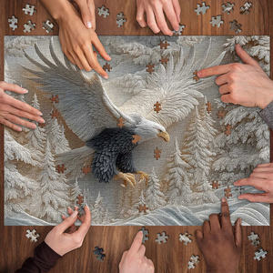 Rompecabezas de águila tallada - Juego de rompecabezas de la majestuosa águila calva - Product Image 2