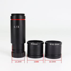 Objectif de réduction pour caméra de <span class=keywords><strong>microscope</strong></span> SANQTID 0.5X à monture C, 23,2 mm, 30 mm, 30,5 mm, en métal, pour connexion CCD - Product Image 2