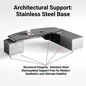 Bureau de direction en bois de luxe durable, <span class=keywords><strong>table</strong></span> de bureau moderne pour les bureaux, les écoles, utilisation modulaire multifonctionnelle - Product Image 3