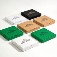 Boîte à pizza en carton ondulé de qualité alimentaire, logo personnalisé imprimé, emballage jetable, boîte d'expédition