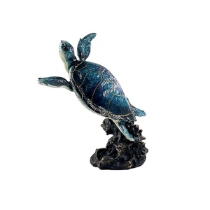 Statues de tortues marines mignonnes en polyrésine de haute qualité, ornement de vie marine côtière en résine, animal marin pour la décoration de table - Product Image 1