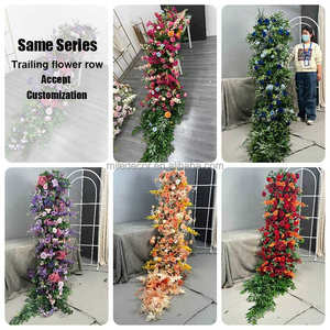 JINDA Nouveau design, petite taille, chemin de table en fleurs artificielles multicolores en soie pastel pour mariage et fête - Product Image 5