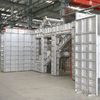 HUAJIAN Aluminium Slab Formwork Drop Panel Box 6061 T6 Powder Coated Shuttering Drop Box untuk Perubahan Ketinggian Pelat Beton 3-Tahun