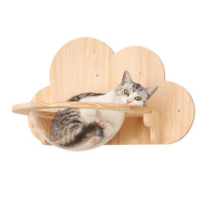 Estante rascador de madera maciza de alta calidad para gatos, montado en la pared, hamaca para gatos, árbol para gatos montado en la pared, estructura de escalada para gatos, venta al por mayor - Product Image 4
