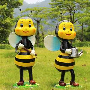 Statue d'abeille en résine de dessin animé pop art pour jardin extérieur, sculpture d'animal, à vendre, Offre Spéciale - Product Image 4