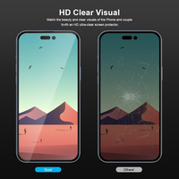 Lot de 2 protections d'écran en verre trempé incurvé 3D anti-rayures pour iPhone 11 12 13 14 15 16 17 Pro Max Plus