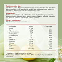Poudre d'électrolytes Vigo sans sucre, saveur citron-lime, en sachets pour une hydratation rapide et un équilibre minéral