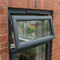 Fenêtre à auvent en aluminium sur mesure Dtop Nfrc, à ouverture basse, certifiée UKCA, haute performance, résistante aux chocs