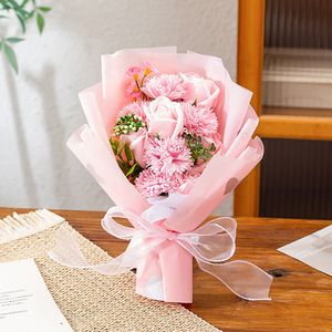Bouquet de savons parfumés en forme de roses et de œillets, cadeau floral pour la fête des mères, la fête des enseignants, la saint-valentin, petit cadeau pour maman, 11 pièces - Product Image 3