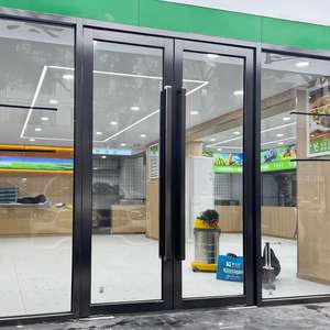 <span class=keywords><strong>Porte</strong></span> <span class=keywords><strong>d</strong></span>'entrée <span class=keywords><strong>en</strong></span> <span class=keywords><strong>aluminium</strong></span> noir moderne sur mesure avec double vitrage, <span class=keywords><strong>porte</strong></span> battante pour devanture <span class=keywords><strong>de</strong></span> magasin commercial pour magasin <span class=keywords><strong>de</strong></span> <span class=keywords><strong>d</strong></span>étail - Product Image 1