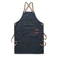 Tablier de cowboy réutilisable en PU sans manches pour le nettoyage et le travail dans les cafés, les salons de thé, les fleuristes, les salons de manucure et les restaurants