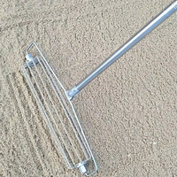 Outil de nivellement en acier inoxydable pour pelouse, jardin, bunker de golf, surfaces de sable, terre, rouleau de sable de golf, râteau de nivellement de golf