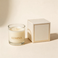 Porte-bougie en verre transparent de haute qualité, personnalisé, 7oz, 8oz, 10oz, 12oz, 14oz, avec couvercle et emballage en boîte, vide