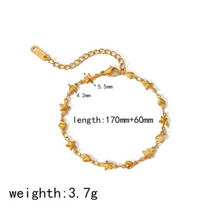 18k Gold Stainless Steel Bracelet <b>Chain</b> Mixed Shapes <b>Cross</b> Star Heart DIY Jewelry Findings Yiwu Origin - Product Image 4
