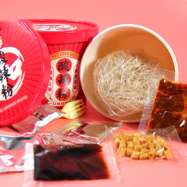 Ramen Instant Noodles for 130g Hezhai Sour Spicy Non-Fried Vermicelli Fast Food Authentic Sweet Potato Flour Ready Eat