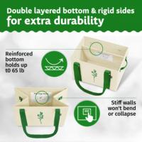 Sacs d'épicerie réutilisables robustes en matériau recyclé, sacs de courses pliables gain de place, sacs fourre-tout autoportants avec longues poignées