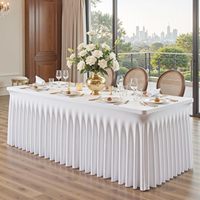 Housse de table extensible en spandex blanc de 6 pieds pour tables pliantes standard, nappes ajustées rectangulaires pour mariage, vente en gros