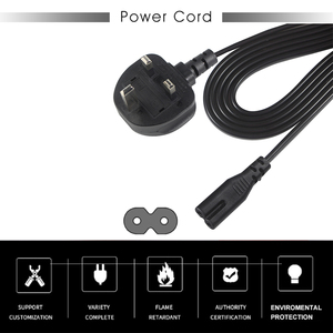 3A BS <strong>Power</strong> Cord UK 3 Pin Plug <strong>Figure</strong> <strong>8</strong> Laptop <strong>Cable</strong> Fuse Mains Lead for Home Appliance Electronics C7 End IEC Female End - Product Image 3