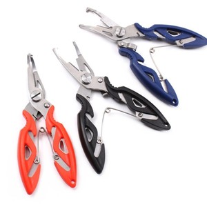 Alicates de pesca de acero inoxidable con punta curva, multifuncionales, portátiles, para atar anzuelos y cortar señuelos, para uso en pesca al aire libre. - Product Image 3