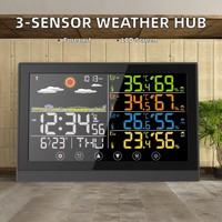 Station météo intérieure sans fil 3 capteurs extérieurs Contrôleur de température LCD Prévision de la pression d'air ABS OEM Personnalisable