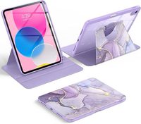 Coque pour IPad(A16) 11e génération 2025 et 10e génération 2022 avec porte-crayon, antichoc, rotation à 360 degrés, dos transparent pour iPad 11 "/10.9".