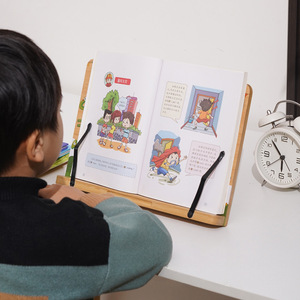 Master Carpenter Bamboo Bookshelf Multiplication Table Adjustable Student Reading <b>Stand</b> <b>Tablet</b> Holder - Product Image 2
