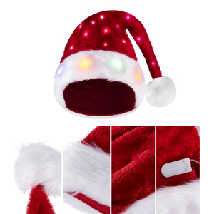Bonnet en tricot jacquard d'hiver personnalisé en gros avec pompon, bonnets de Noël à LED, bandeaux pour fête du Nouvel An - Product Image 3