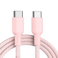 Kabel USB-C ke USB-C 240W Grosir 1M Desain Kepang 3A Pengisian Cepat Konduktor Tembaga Murni untuk Ponsel Komputer Power Bank