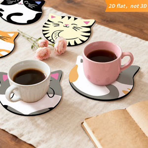 ที่รองแก้วไม้ลายแมวพร้อมลายพิมพ์สัตว์แสนสนุก - Product Image 4