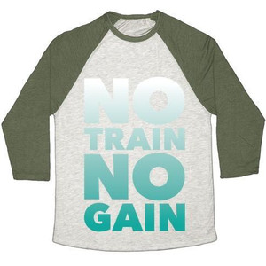 Maglietta da baseball unisex Tri-Blend No Train No Gain - Product Image 3