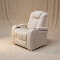 Luxuriöses Echtleder 3-2-1-Sitzer Verstellbares Elektrisches Relaxsofa mit LED-Beleuchtung für Wohnzimmer & Heimkino