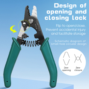 COMPTYCO Dénudeur de câbles à trois ports VCFS-33 vert foncé de haute précision, outil de dénudage FTTH, dénudeur de <span class=keywords><strong>fibre</strong></span> optique nu, dénudeur de <span class=keywords><strong>fibre</strong></span> optique en cuir - Product Image 3