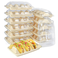 Emballage cadeau écologique pour tacos à emporter, boîte en papier alimentaire pour tacos avec séparateurs